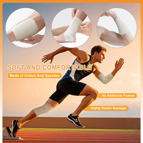 3.5" 11 Carbou Elasticated Tubular Support Bandage x yd (Size E), Soft Stockinette Tubing for Legs, Arms, Knees