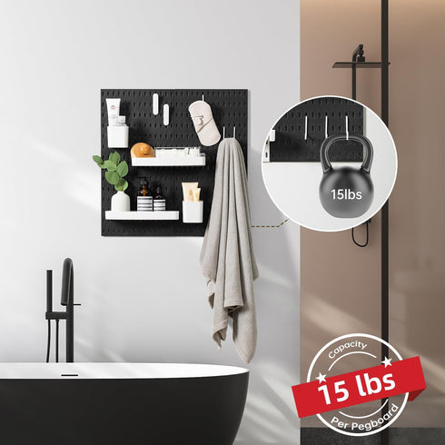 VUSIGN Pegboard Combination Wall Organizer Kit, 4 Pieces with 17 Accessories for Home, Office