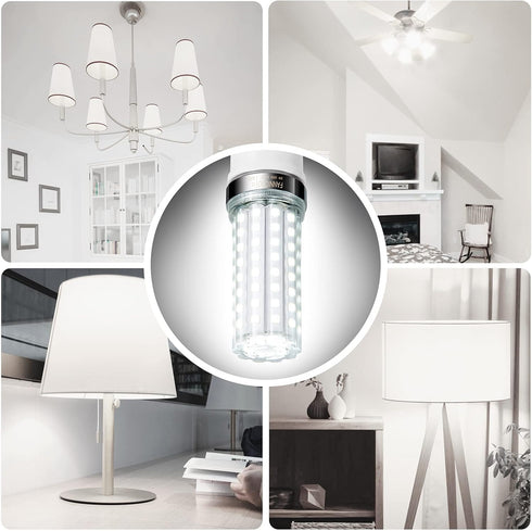 LED Corn Light Bulb, 150W Equivalent, 2000 Lumen, 6500K Cool Daylight, E26/E27 Base, Pack of 4