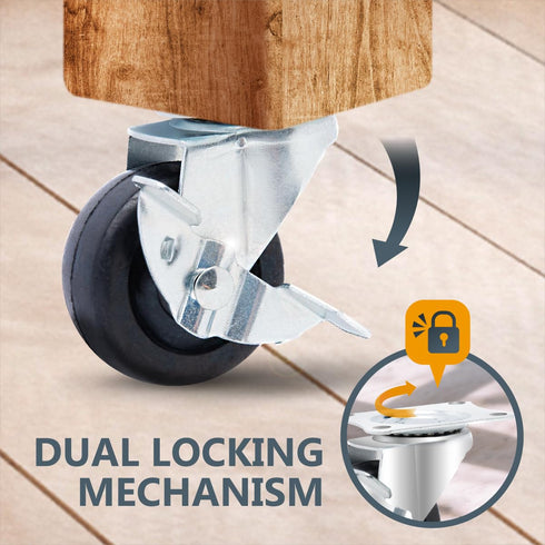 POWERTEC 2 Inch Swivel Caster Wheels Set of 4, Heavy Duty Plate Casters for Furniture