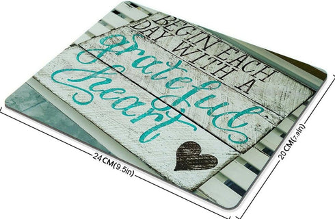 Smooffly Gaming Mouse Pad Custom, Rustic Turquoise Wood Design, Inspirational Bible Verse Quote