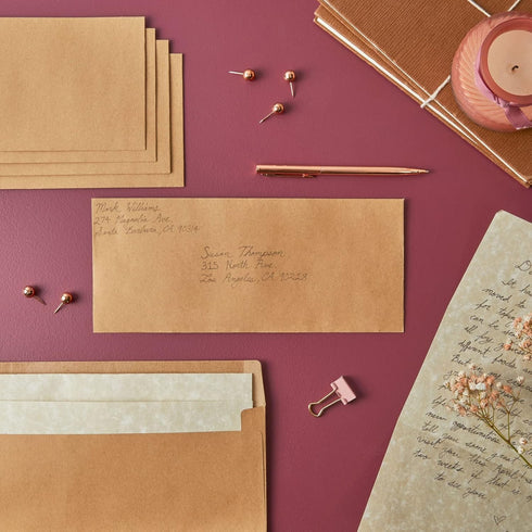 Juvale 100 Pack Bulk #10 Brown Envelopes with Gummed Seal for Invitations, Mailing Letters, Checks, Gift Certificates (4-1/8 x 9-1/2 In) by Juvale