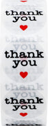 Hybsk Thank You Stickers with Black Heart, 1 Inch Round, 1,000 Adhesive Labels