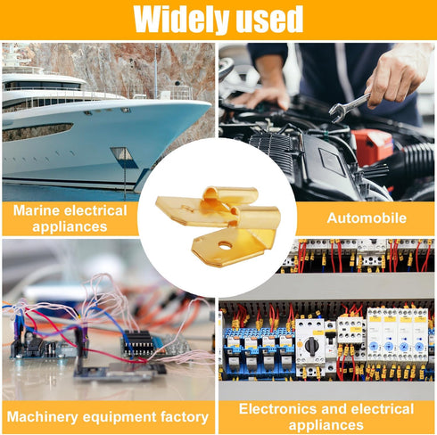 25pcs Electrical Double Male Female Adapter, Piggyback Spade Connectors to Single Female Brass 3 Way Adapter