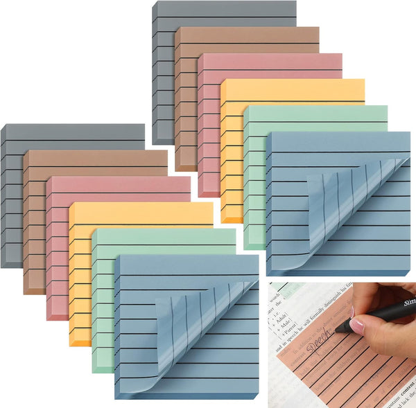 Yinder Transparent Sticky Notes, 24 Pack, 720 Sheets, Translucent Clear Lined Sticky Notes for Bible Tabs