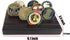Glamtune 4 Rows Coin Holder, Military Coin Display Stand Rack (Wood)