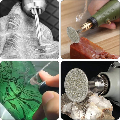 Stone Carving Set Diamond Burr Bits, 17PCS Polishing Kits for Dremel, Rotary Tools Accessories for Carving, Engraving,