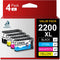 DOUBLE D PGI-2200XL Ink Cartridges Compatible Replacement for Canon PGI-2200, 4 Pack (1BK, 1C, 1M, 1Y)