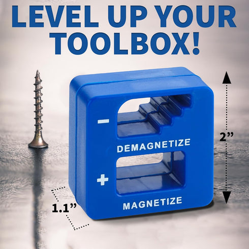 Demagnetizer and Magnetizer - Blue for Screwdrivers, Bits, Small Tools, and Precision Construction