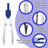 EKG Caliper ECG Calipers Measuring Tool with Ruler for Electrocardiogram Drafting, Blue, 4 Pieces