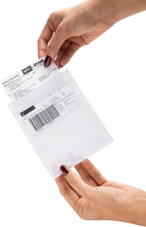 USPACKSMART 100 Units, 4.5"x5.5" Clear Packing List Shipping Label Envelopes, Heavy Duty Adhesive for Labels, Invoices