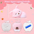 20 Dimmable Fox Lamp for Girls, Pink Silicone Squishy Fox Shaped, Mins Auto-Off Rechargeable Night Light, Fox Gifts