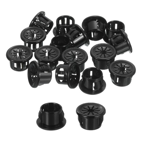 uxcell 18Pcs Desk Grommet Black, Snap Bushing Grommet with Shutter for Holes