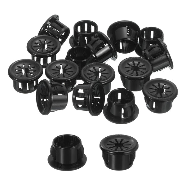 uxcell 18Pcs Desk Grommet Black, Snap Bushing Grommet with Shutter for Holes