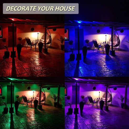 10W Remote,5 Plug-in,4 Flash,Dimmable,IP 66 HANNAHONG Color Changing RGB LED Landscape Spot-Light with Ft Cable Modes