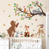 decalmile Woodland Animal Tree Branch Wall Decals Bear Fox Deer Forest Wall Stickers Kids Room Baby Nursery Bedroom
