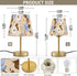Dimmable ALAZA Table Lamp for Bedroom Nightstand White Daisy Blue Flowers Bedside Lamp with USB Port Fabric Shade Desk