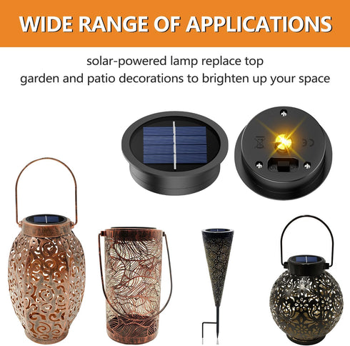 X-PREK 2 Pack Replacement Solar Light Parts, 7 Lumens Warm White LED Light Bulbs, Waterproof Solar Light Replacement