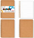 Koogel 4PCS Mini Spiral Notebooks, Small Kraft Cover, Ruled Pocket Notepads for Note Taking, Office, School Supplies