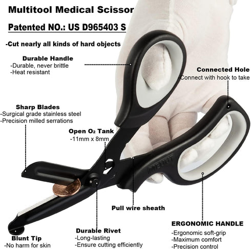 MEUUT 2 Pack Heavy Duty 8 Inch Trauma Shears Bandage Scissors - Medical Supplies for EMT Workers Nurses