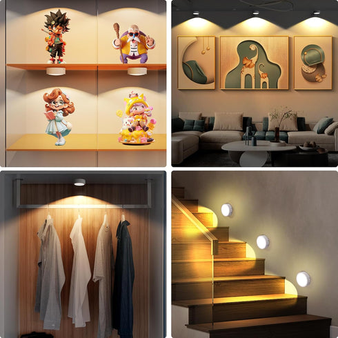 Narotood 3 Pack 3 3 Pack) Picture Lights for Wall, Rechargeable Battery Operated wall lights, Picture Frame lights