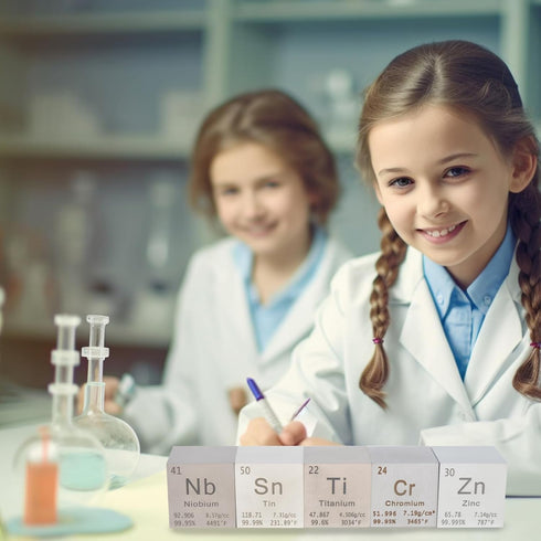 Zinc Cube Metal Density Cubes, Pure High Density Element Cube for Element Collections and Lab Experiment