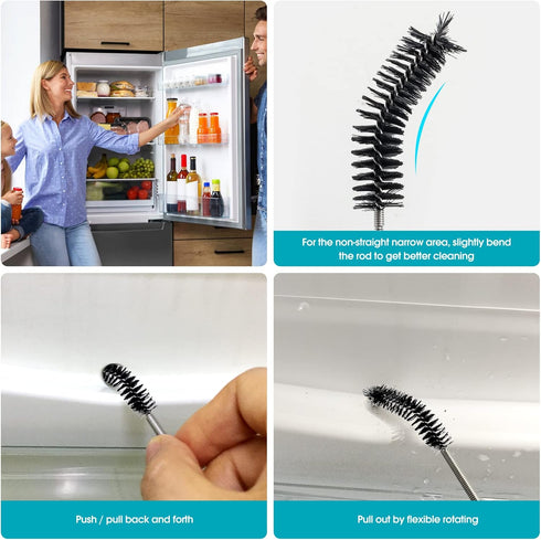 Extra-Thick Drain Brush with Stronger Spring, 67-Inch Flexible Pipe Cleaning Tool for Curved Pipes
