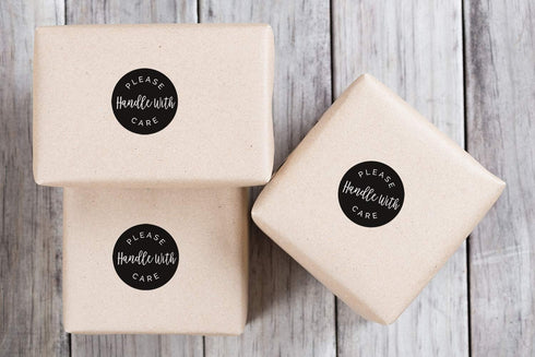 Please Handle with Care Label, 500 Small Business Shipping Stickers, 2" Order Package Envelope Seals, Made in The USA