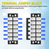 Joinfworld 35A Terminal Block, 6 Position Screw Terminal Strip with Cover & Pre-Insulated Terminal Jumper Block