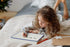 Magnetic Double Sided Dry Erase Board, 9" x 12" Small White Board, Ruled Blank Blue Framed Mini for Kids School Home