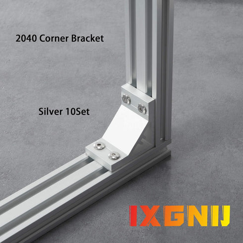 10Set 2040 Corner Bracket Connector for 2040 Aluminum Extrusion Accessories, Silver