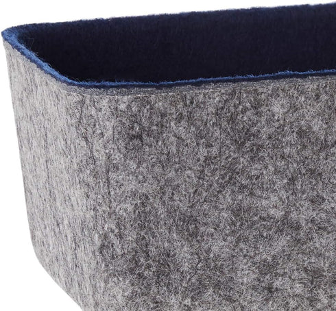 Three by Three Seattle Felt Storage Bin 6x4x2.5 Inch for Office, Craft Room, Living Room, Bedroom (Navy)
