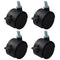 MangoOrder 4-Pack Swivel Caster Wheels with Threaded Stem and Brake, Floor-Protecting Nylon Rolling