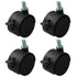 MangoOrder 4-Pack Swivel Caster Wheels with Threaded Stem and Brake, Floor-Protecting Nylon Rolling
