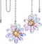 Aiyorse 2Pcs Crystal Ceiling Fan Pull Chains, 1.8" Crystal Glass Flower Pendants with