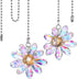 Aiyorse 2Pcs Crystal Ceiling Fan Pull Chains, 1.8" Crystal Glass Flower Pendants with