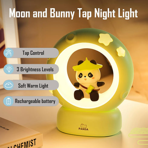 kvppvt 3 Cloud and Bunny Rechargeable Night Light, Safe Soft Silicone Material, Brightness Levels, Tap Control, Warm