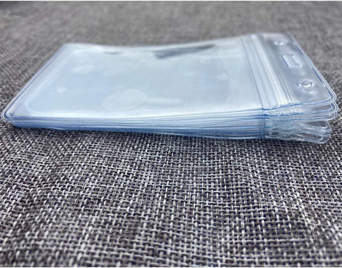 Vertical ID Badge Holders, Waterproof Clear Plastic Holder for RFID/Proximity/Swipe Cards or Credit Cards (6Pcs,