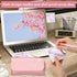 Crtiin 74 Pcs Kawaii Cherry Blossom Stationery Set, Mechanical Pencil, Cherry Erasers, Pencil Refill for School Office