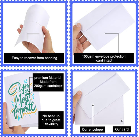 4x6, 30 Pack 30 Pack Blank Cards and Envelopes White Invitation Cardstock with Envelopes, Thank you Blank Greeting