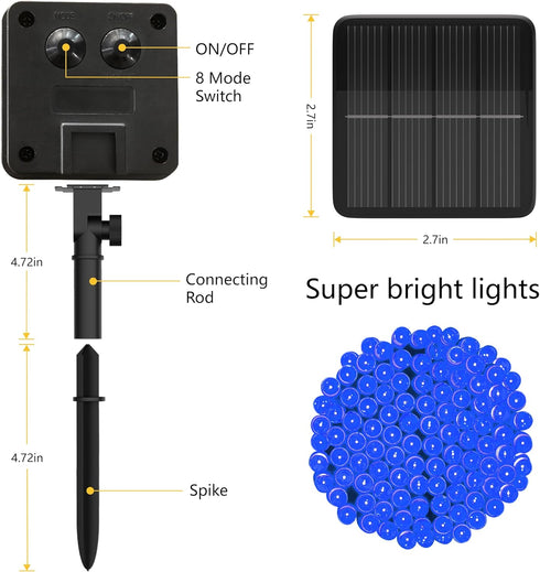 Solar String Lights for Outside, 39Ft 100 LED Waterproof Lights with 8 Modes for Yard, Fence, Balcony, Party