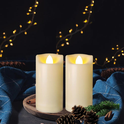 2"x4" LED Battery Operated Candles Plastic Flickering Flameless Candles with Timer Outdoor Waterproof Wedding Party