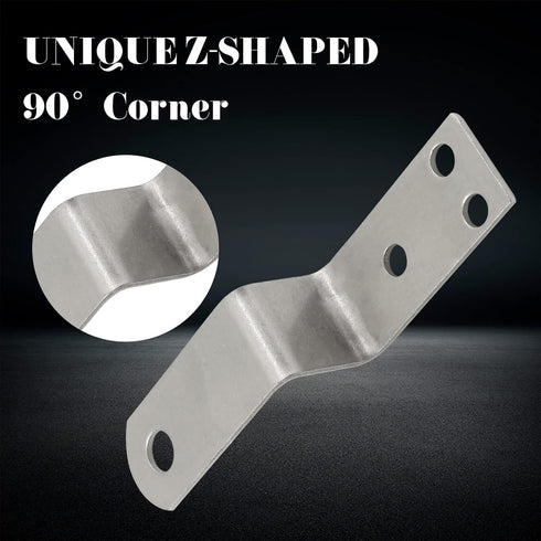 HARSKIYER 12pcs 0.8" Z Shaped Corner Bracket, Silver Height Metal Z Shape Picture Frame Braces Bracket Furniture