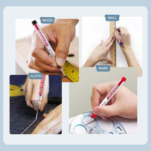 LYXMYGS 10 Pens,20mm PCS Long Head Deep Hole Marker Long Nib Marker, Longs Nose Markers, Waterproof Construction