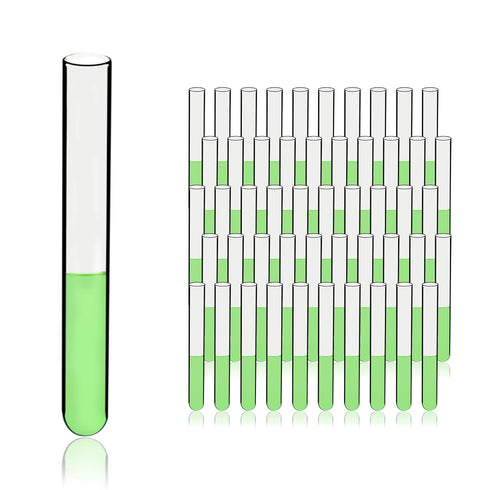 Utile 50pcs Plain Cylindrical Glass Test Tubes, 14ml, 16x125mm, Medium Borosilicate Glass Material