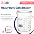 Heavy Duty Glass Beaker Set - Thick-Walled 3.3 Borosilicate Glass Beakers with Double Scale Printed Graduation,