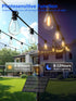 50FT 18+1 Bulbs 20+Hrs, Commercial luckystyle Solar String Lights Outdoor Waterproof with LED Long Last for Grade