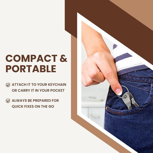 Gadgetime USA Set (Pack 2) 2 Pocket Screwdriver of - Best Stocking Stuffers - EDC Keychain - Portable Repair Tool