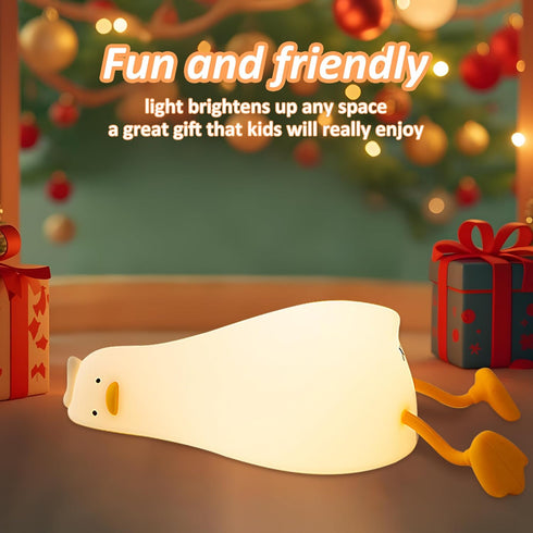 Dimmer Anywin Lying Flat Duck Night Light, Cute Light Up Duck Soft Silicone Nursery Night Lamp with Touch Control