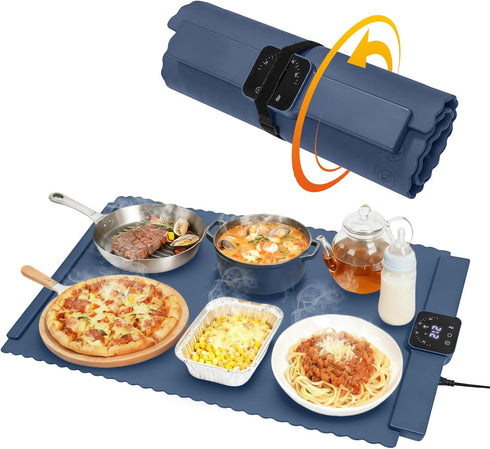 Warming Mat for Food 5 Temperature Settings Silicone Food Warming Mat Roll